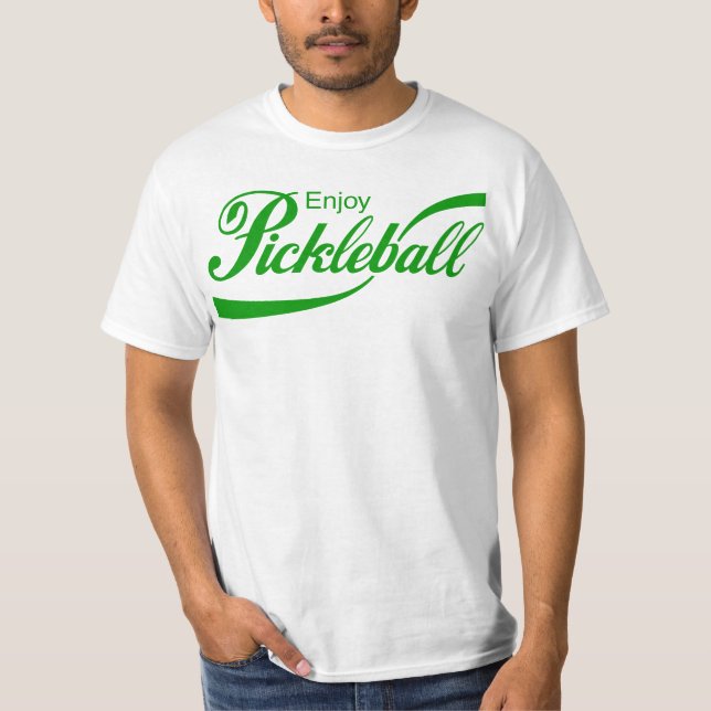 Manar Pickleball T-shirt: "Enjoy Pickleball" T Shirt (Framsida)