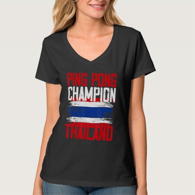 Manar Ping Pong Show Thailand Thai Flagga T Shirt (Framsida)