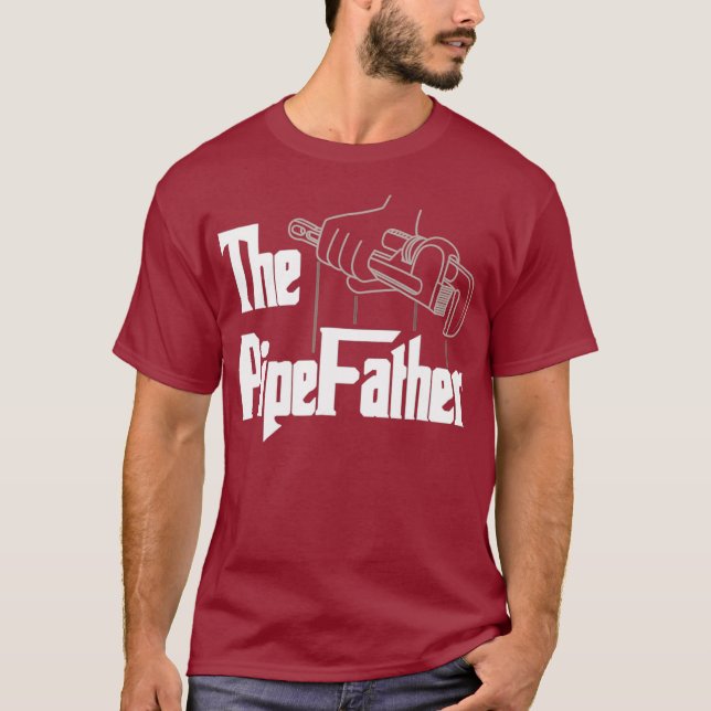 Manar PipeFather Funny Plumber Pappa Far T Shirt (Framsida)