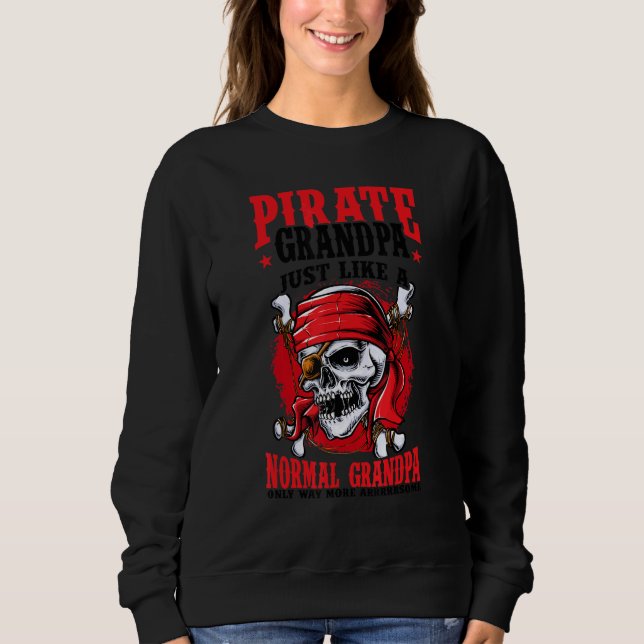 Manar Pirat Grandpa Jolly Roger Freebooter 1 T Shirt (Framsida)