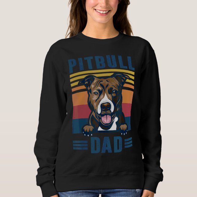 Manar Pit Bull Pappa Far Retro Pit Bull Dog Pappa T Shirt (Framsida)