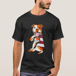 Manar PitBull Hund Tatto I Kärlek Pappa T Shirt