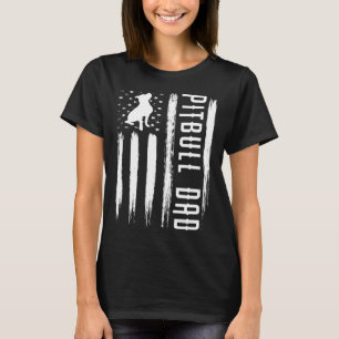 Manar Pitbull Pappa American Flagga Pit Bull Dog B T Shirt