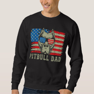 Manar Pitbull Pappa American Pit Bull Dog Us Flagg Lång Ärmad Tröja
