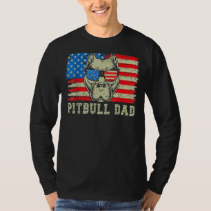 Manar Pitbull Pappa American Pit Bull Dog Us Flagg T Shirt