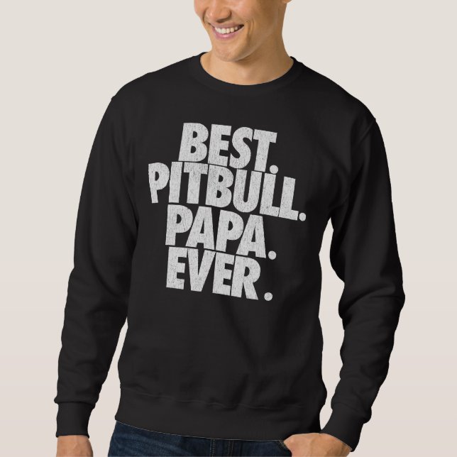 Manar Pitbull Pappa Best Pitbull Pappa någonsin Pa Lång Ärmad Tröja (Framsida)