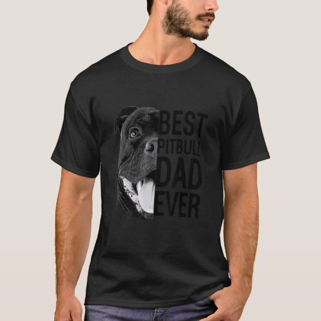 Manar Pitbull Pappa Hund 2 T Shirt (Framsida)