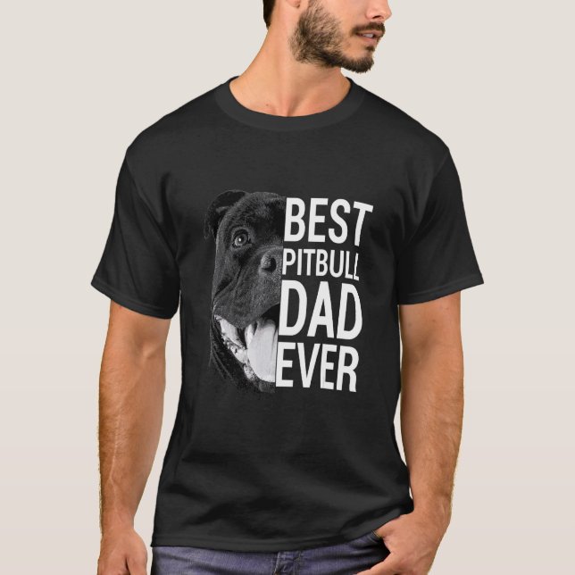 Manar Pitbull Pappa Hund 4 T Shirt (Framsida)