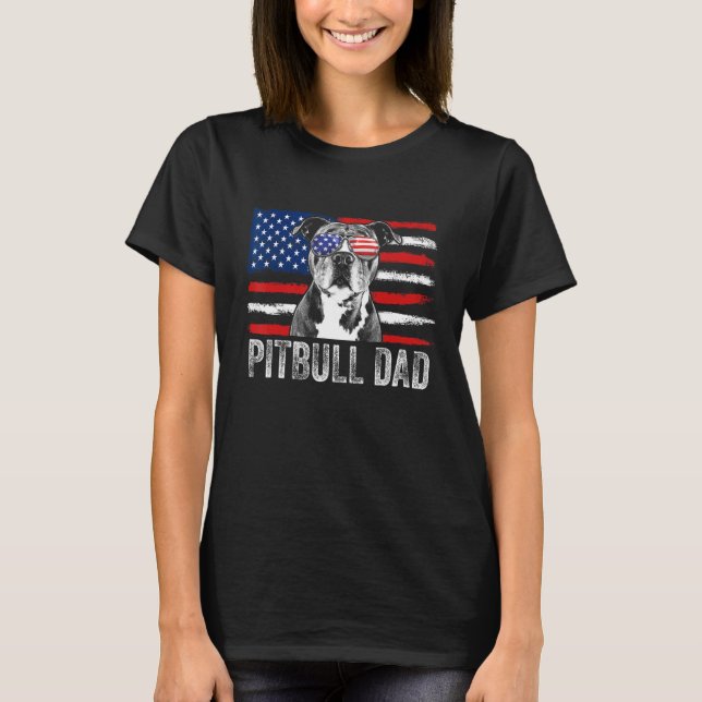 Manar Pitbull Pappa Manar Proud American Pit Bull  T Shirt (Framsida)