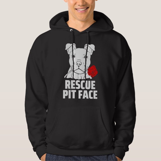 Manar Pitbull Rädding Pit Ansikte Funny Cute Pitbu Hoodie (Framsida)