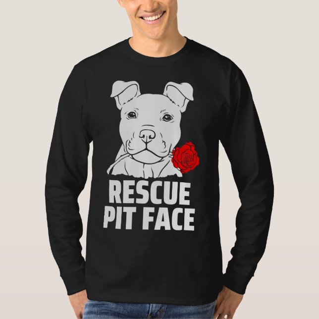 Manar Pitbull Rädding Pit Ansikte Funny Cute Pitbu T Shirt (Framsida)