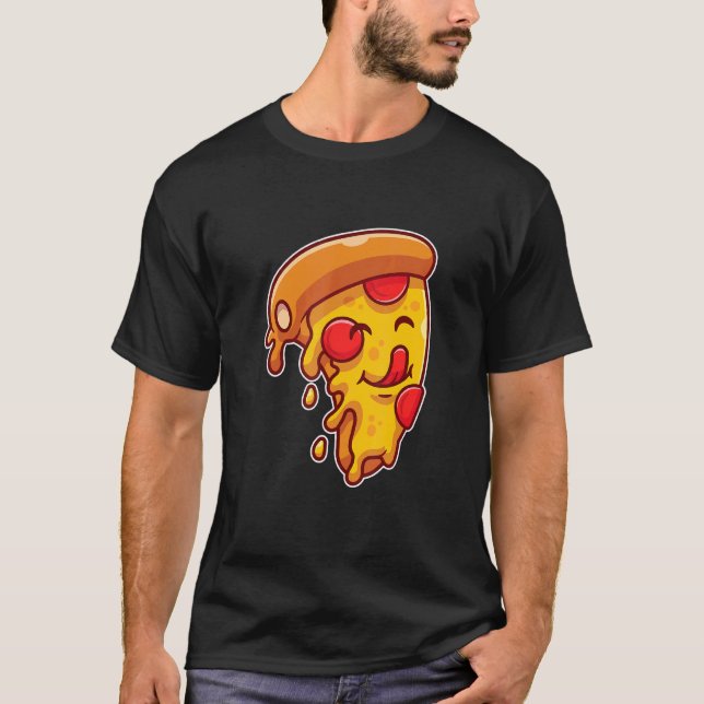 Manar Pizza Kärlek Heart Pepperoni Slice for Pizza T Shirt (Framsida)