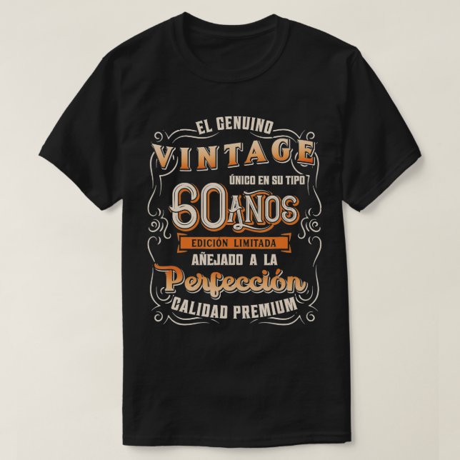 Manar Playera Cumpleanos 60 60:e födelsedagsgåva t T Shirt (Design framsida)