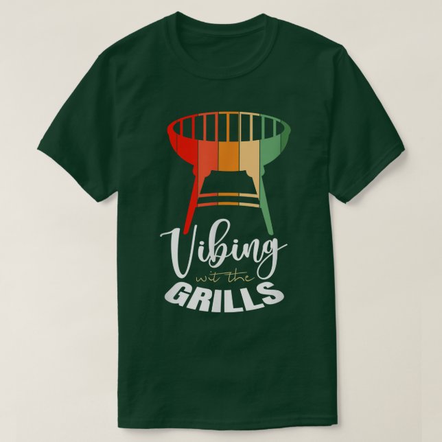Manar Pleasant Vibes of Grilling Quote T Shirt (Design framsida)