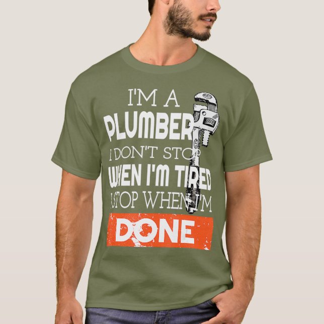 Manar Plumber Coola Funny Plumber Verktyg Gift T Shirt (Framsida)
