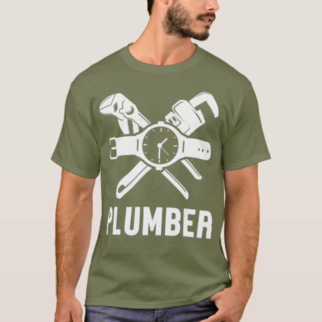 Manar Plumber Verktyg Pipefhr Pipe Journeyman T Shirt (Framsida)