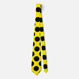 Manar Polka pricker klänningtien - svart på gult Slips
