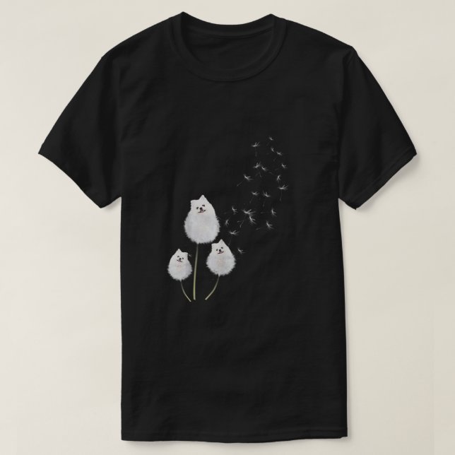 Manar Pomeranian Dandelion Flower Tee Pomeranian C (Design framsida)