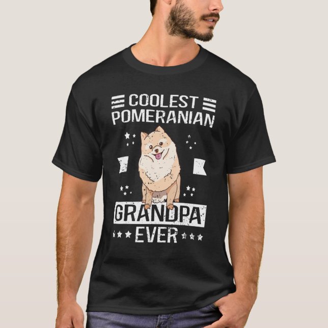 Manar Pommern Grandpa Hundägare Pommern 4 T Shirt (Framsida)