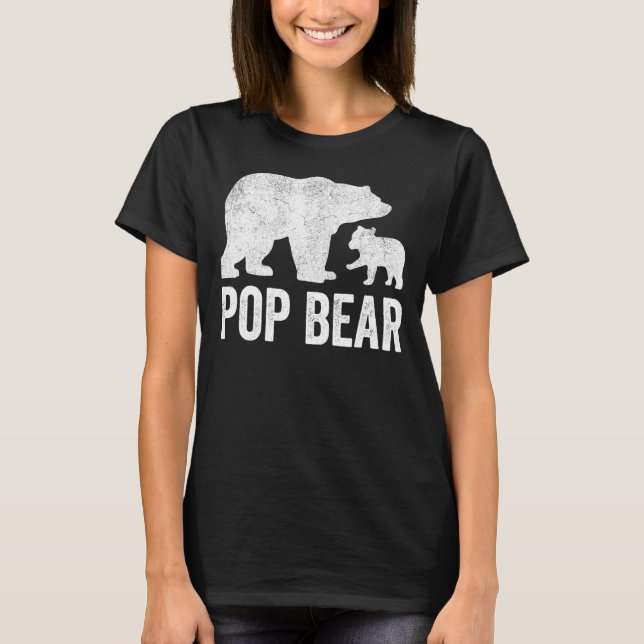 Manar Pop Bear Fars dag Grandad Funny Unge Kid G T Shirt (Framsida)