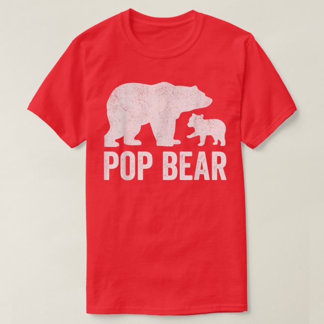 Manar Pop Bear Fars dag Grandad Shirts, Funny Cu T Shirt (Design framsida)