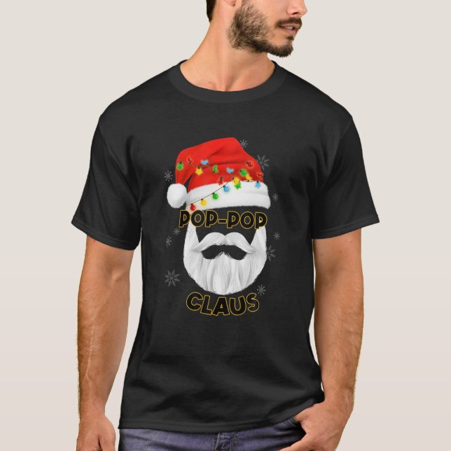 Manar Pop-Pop Claus Santa Hat T Shirt (Framsida)