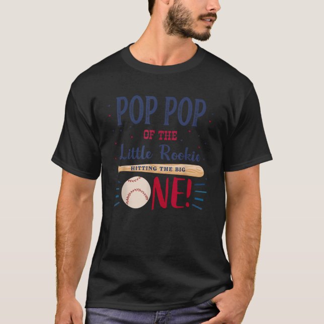 Manar Pop Pop Första födelsedag: Nybörjare Basebal T Shirt (Framsida)