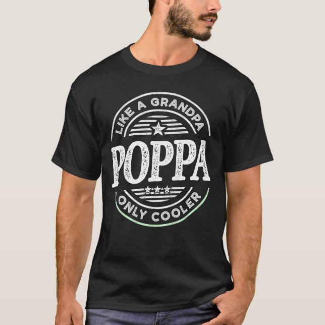 Manar Poppa som en morfar - bara Cooler Funny T Shirt (Framsida)