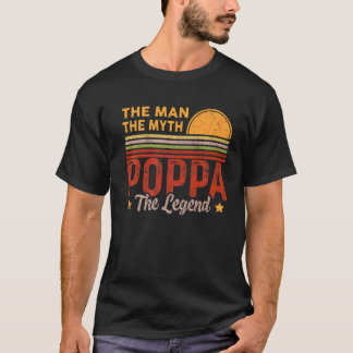 Manar Poppa The Man Myth Legend Retro Grandpa Fath T Shirt