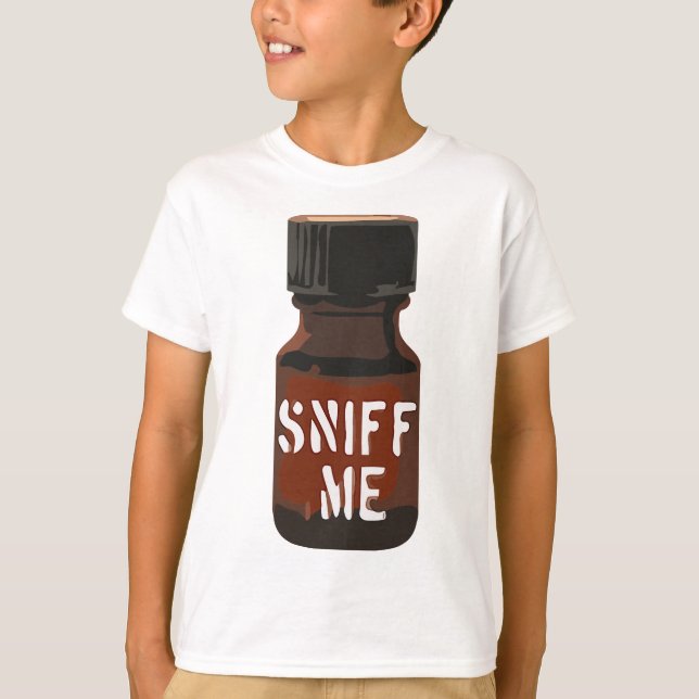 Manar Poppers Sniff Me Brown Flaska Amyl Gris Gay  T Shirt (Framsida)