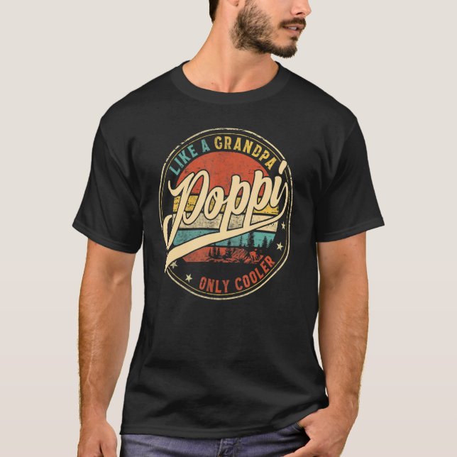 Manar Poppi som en farfar - bara kylare Fars dag T Shirt (Framsida)