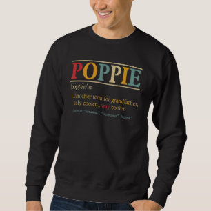 Manar Poppie Grandpa Fars dag Poppie Definiiti Lång Ärmad Tröja