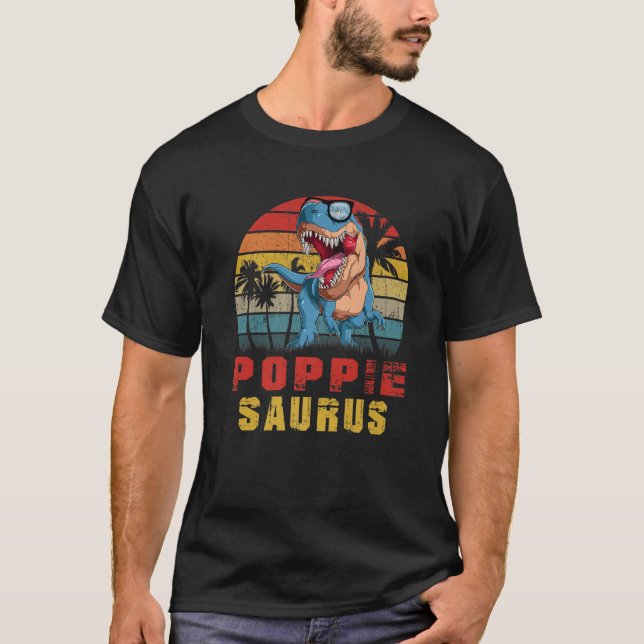 Manar Poppie Saurus Dinosaur Funny Poppiesaurus T  Shirt (Framsida)