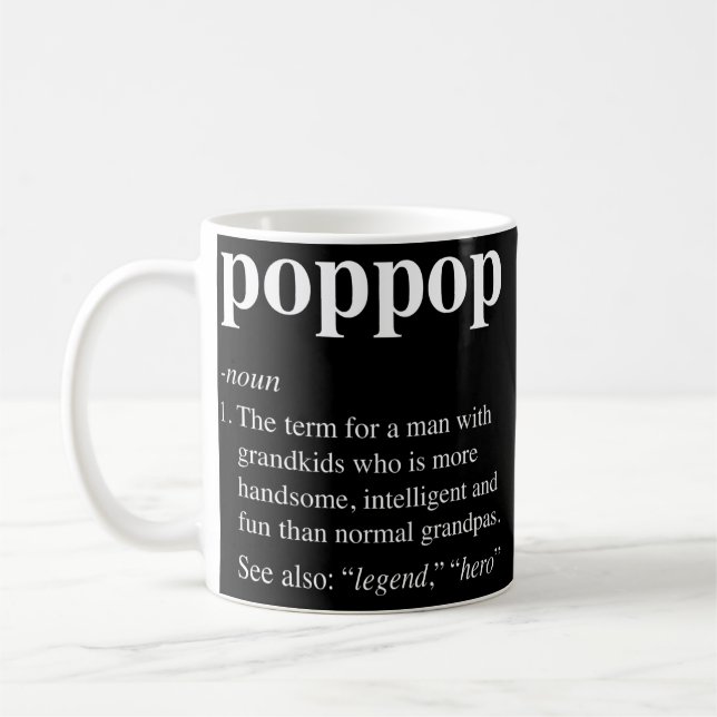 Manar Poppop Definition Funny Noun Grandpa-definie Kaffemugg (Vänster)