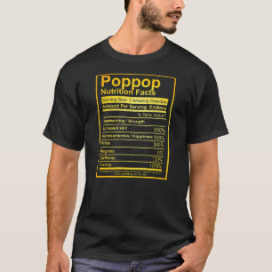 Manar Poppop Nutrition Facts Fars dag Funny T Shirt