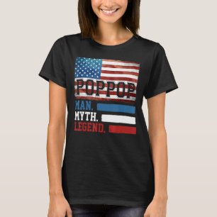 Manar poppop the Man Myth Legend American Flagga F T Shirt