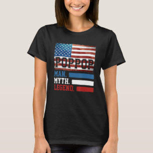 Manar poppop the Man Myth Legend American Flagga F T Shirt