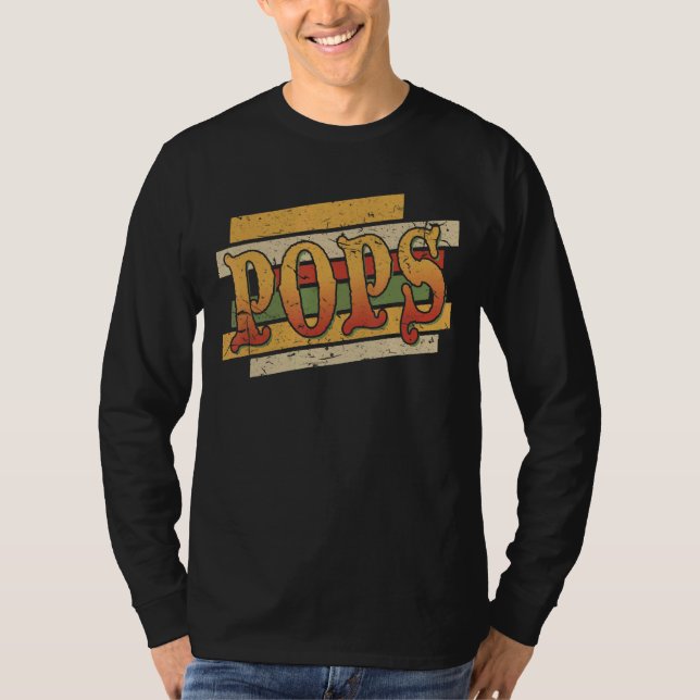 Manar Pops Retro Vintage Stepdad Stepfather T Shirt (Framsida)