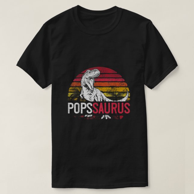 Manar Pops Saurus Fars dag Popssaurus t Rex Dino T Shirt (Design framsida)