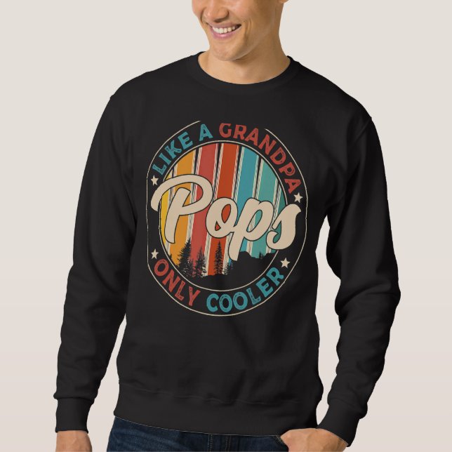 Manar Pops som en morfar, bara Cooler Pappa Defini Lång Ärmad Tröja (Framsida)