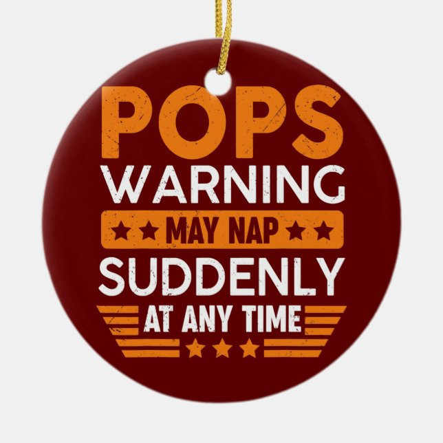 Manar Pops Warning kan plötsligt Nap Roligt Grandp Julgransprydnad Keramik (Framsidan)