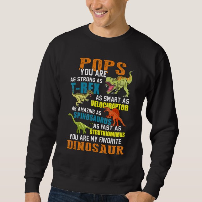 Manar Popssaurus t Rex Dinosaur Pops Saurus Family Lång Ärmad Tröja (Framsida)