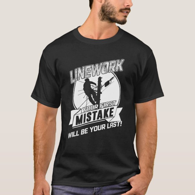 Manar Power Lineman Funny Linoks-fel T Shirt (Framsida)