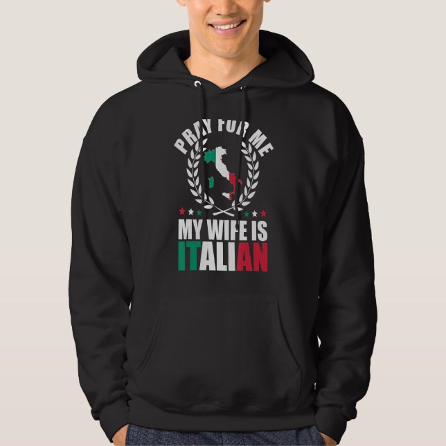 Manar Pray for me my fru är italiensk 2 Hoodie (Framsida)