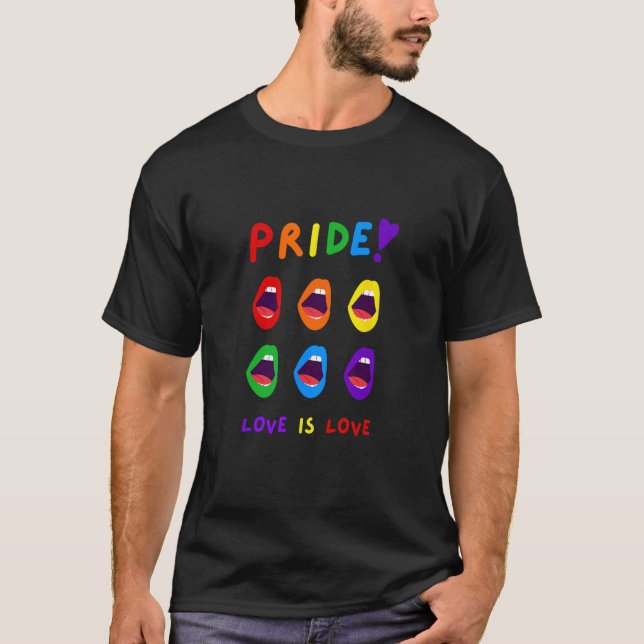 Manar Pride Kärlek är Kärlek-månaden Firande HBT S T Shirt (Framsida)