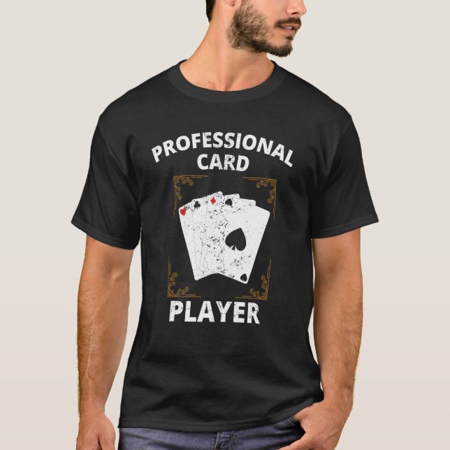 Manar Professionell Card Player Poker Hobby Game V T Shirt (Framsida)