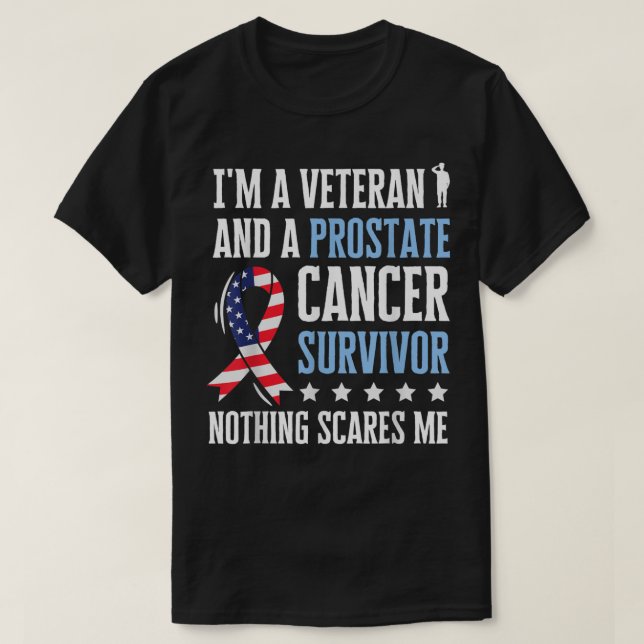 Manar prostatacancer Survivor Veteran kemoterapi T Shirt (Design framsida)
