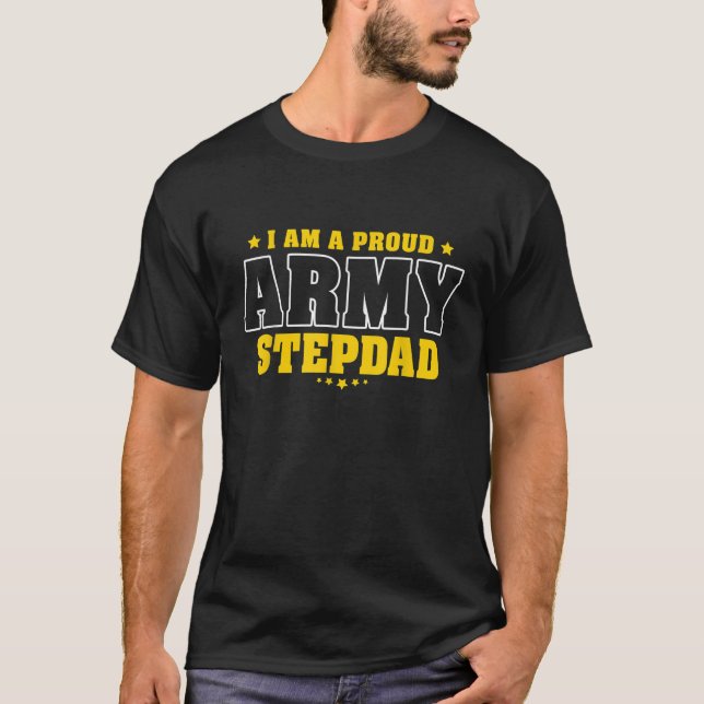 Manar Proud Army Stepdad Patriotic Pride Milis S T Shirt (Framsida)