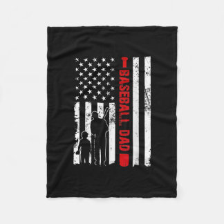 Manar Proud Baseball Pappa American Flagga Sports  Fleecefilt