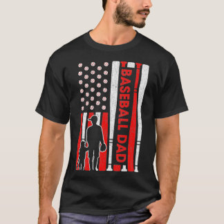 Manar Proud Baseball Pappa American Flagga Sports T Shirt